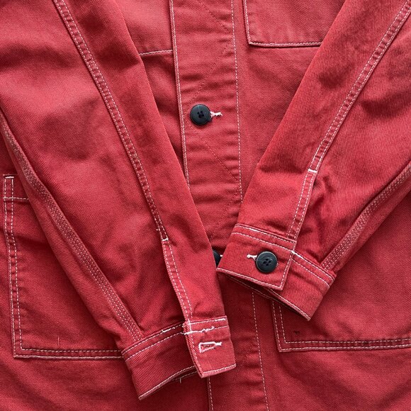 BDG Urban Outfitters Workwear Utility Chore Jacket in Rust, Burnt Red, Fall, XS - Picture 10 of 11
